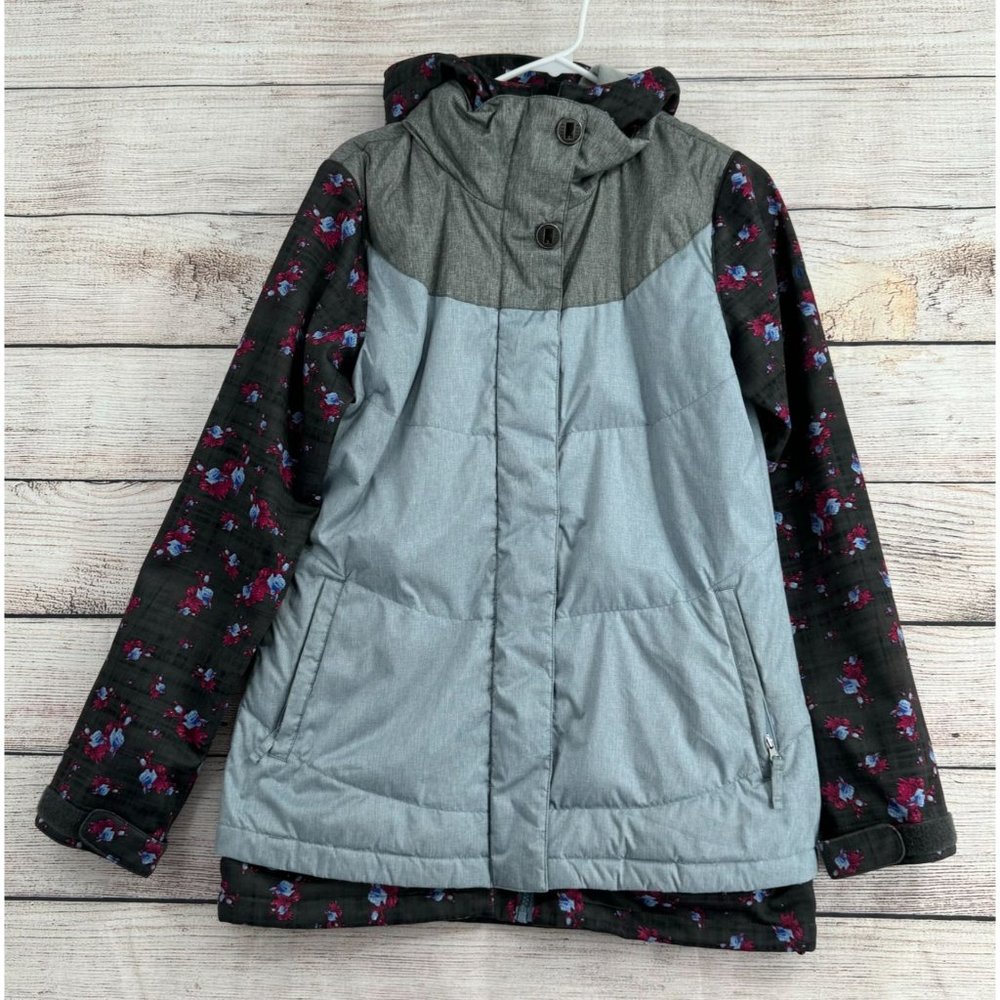 Women's Floral Gray and Black Jacket